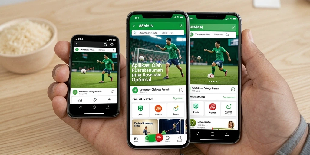 Tampilan antarmuka aplikasi 88MAIN untuk Olahraga Rumah yang interaktif.