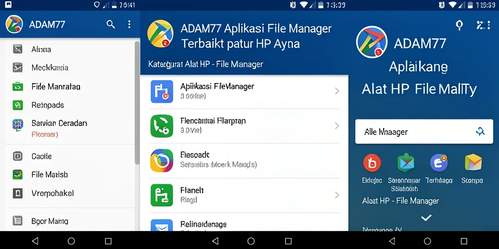 Tampilan antarmuka pengguna ADAM77 yang bersih dan rapi.