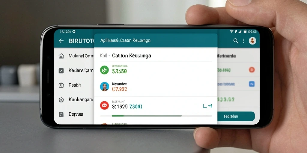 Antarmuka BIRUTOTO untuk mencatat transaksi keuangan dengan mudah.