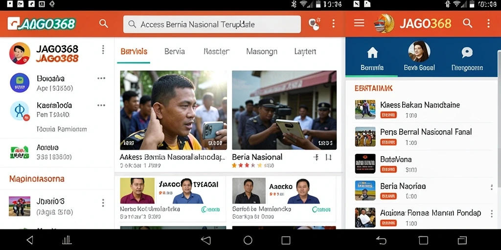 Tampilan antarmuka JAGO368 menampilkan berita nasional terbaru.
