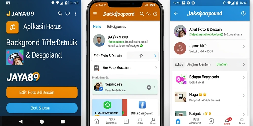 Screenshot antarmuka aplikasi JAYA89 dengan fitur Hapus Background.