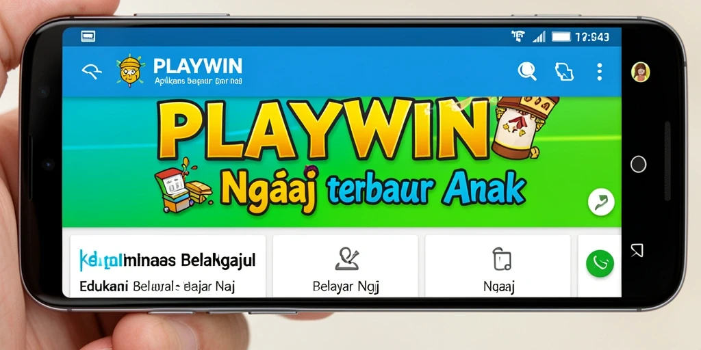 Tampilan aplikasi PLAYWIN dengan fitur belajar mengaji yang interaktif.