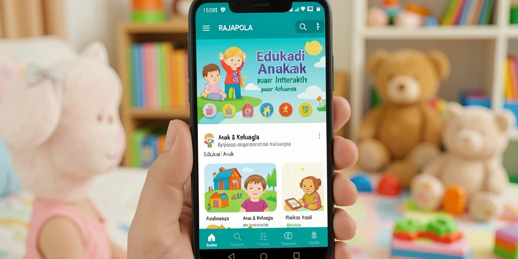 Tampilan antarmuka interaktif aplikasi edukasi anak.