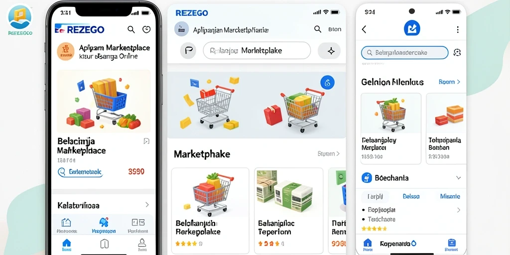 Tampilan antarmuka REZEGO yang user-friendly untuk belanja online.