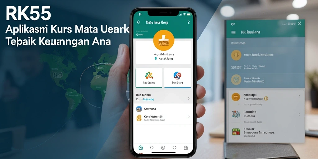 Tampilan antarmuka RK55 yang sederhana dan fungsional untuk kurs mata uang.