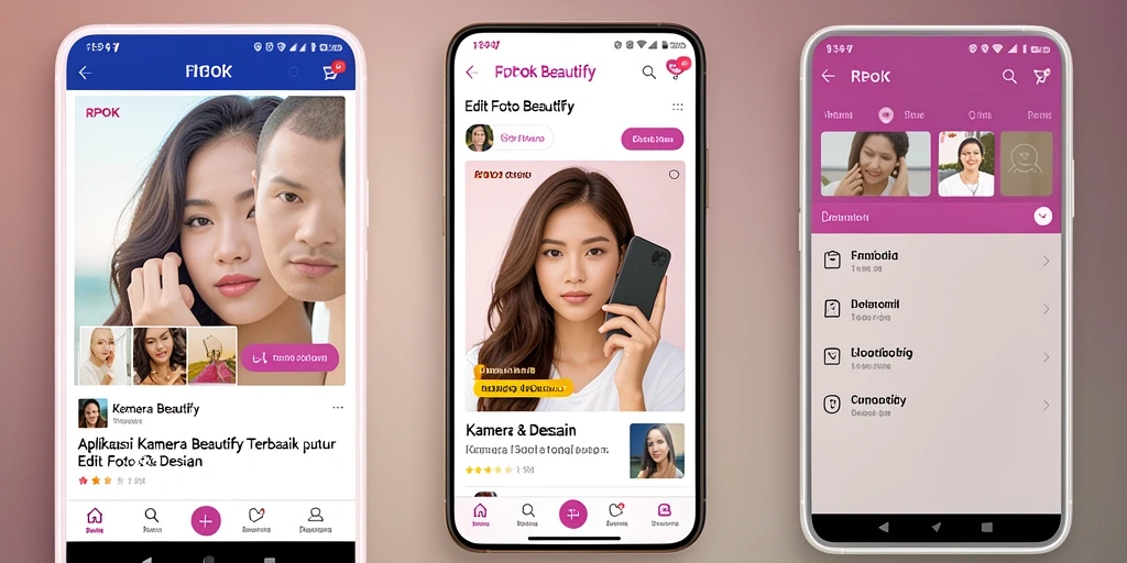 Antarmuka intuitif RPOK dengan fitur Kamera Beautify yang menarik.