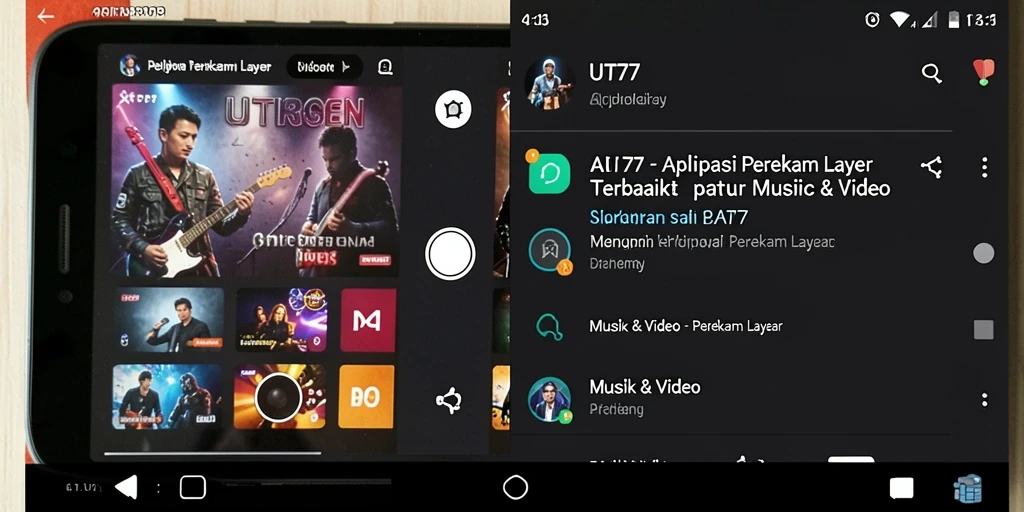 Tampilan antarmuka UT77 saat merekam layar dengan fitur Perekam Layar.