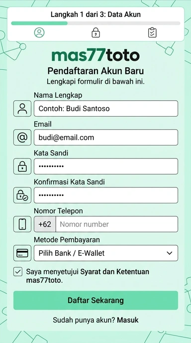 Buat Akun Baru mas77toto untuk Pengguna Android