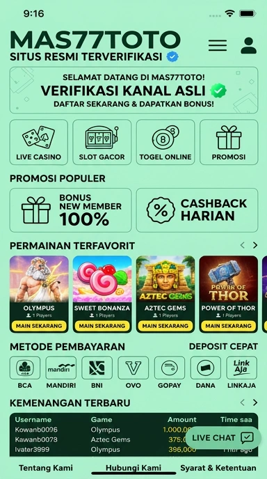 Halaman Resmi Mas77toto untuk Pengguna Android